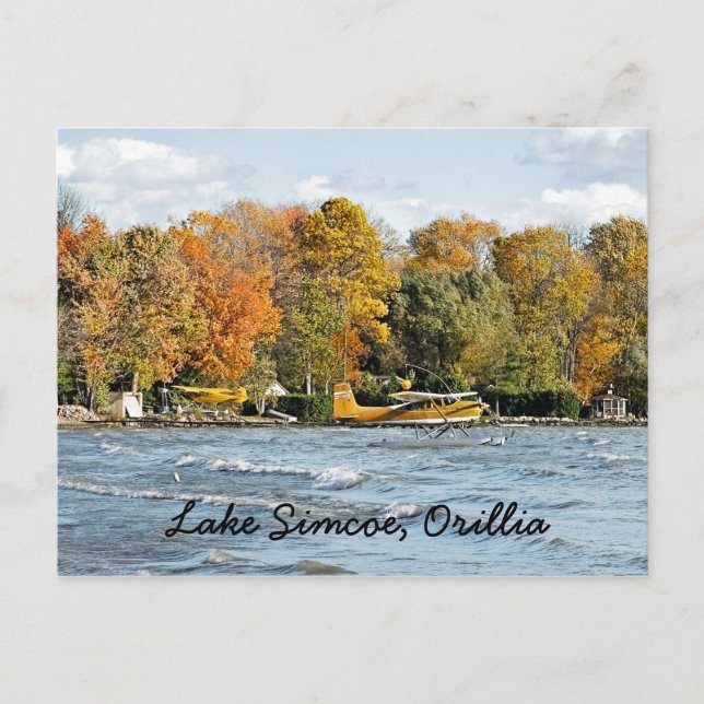 Postal amarilla del avión del flotador (Anverso)