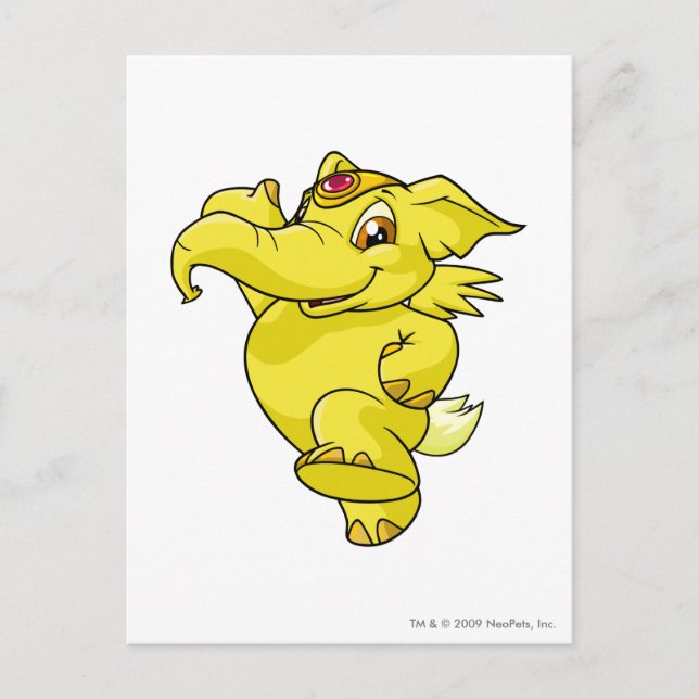 Postal Amarillo de Elephante (Anverso)