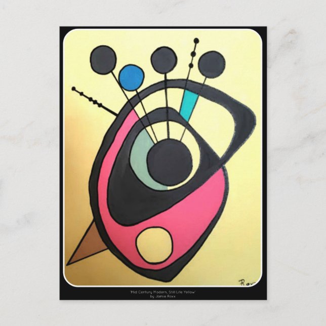 Postal 'Amarillo de la vida moderna de mediados de siglo' (Anverso)