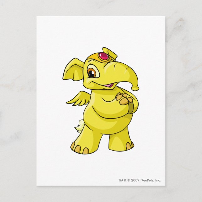 Postal Amarillo elefante (Anverso)