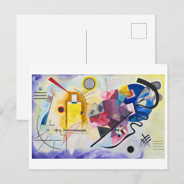 Postal Amarillo-Rojo-Azul | Kandinsky | (Anverso / Reverso)