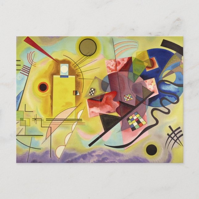 Postal Amarillo-Rojo-Azul por Wassily Kandinsky (Anverso)
