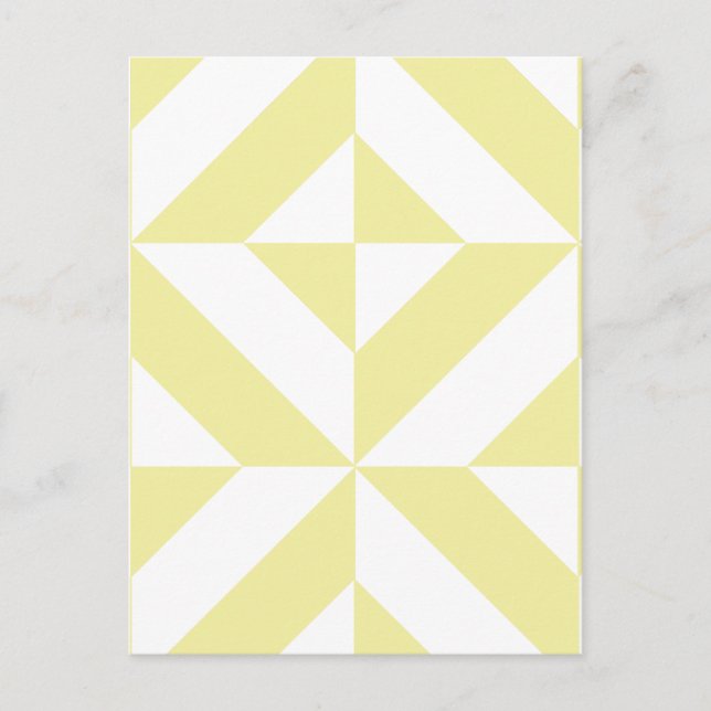 Postal Amarillo Suave Arte Deco Geométrico (Anverso)