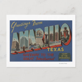 Postal Amarillo, Texas (Corazón de la Mano Pan)