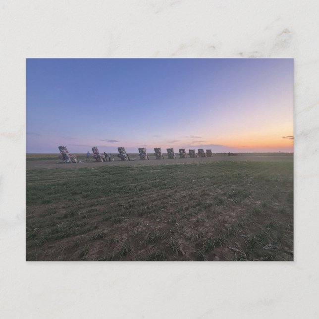 Postal Amarillo Texas Ruta 66 Atardecer Grafitis (Anverso)