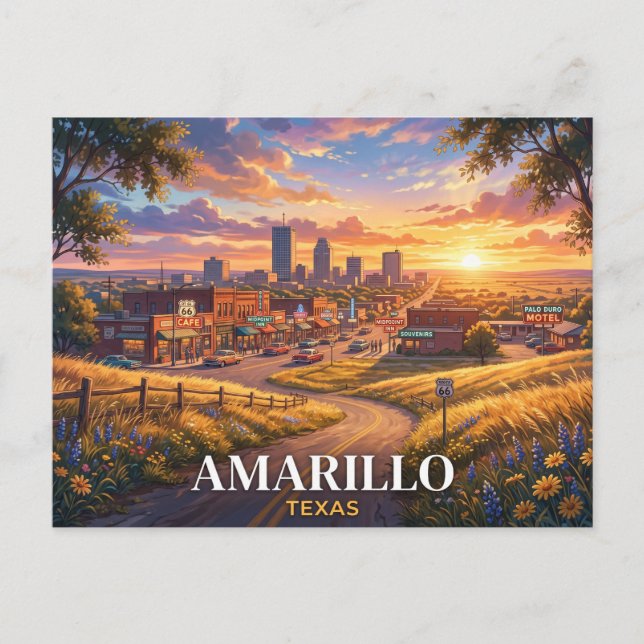Postal Amarillo Texas Viajes (Anverso)