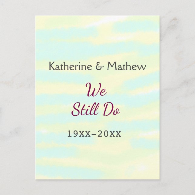 Postal Amarillo verde Votos aniversario de renovación de  (Anverso)