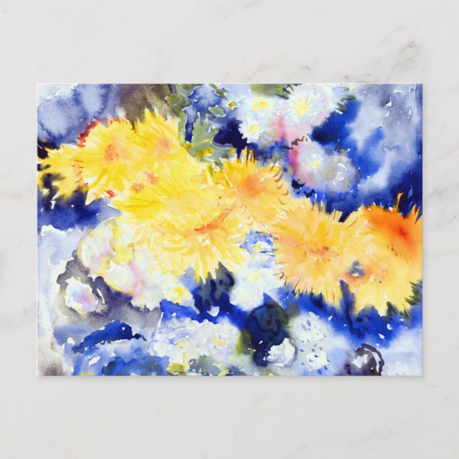 Postal Amarillo y azul por Charles Demuth (Anverso)