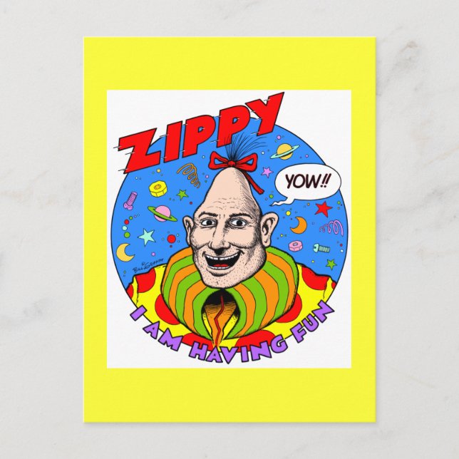 Postal Amarillo Zippy clásico (Anverso)