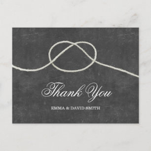 Postal Amarramiento simple del Knot Chalkboard Gracias Ca
