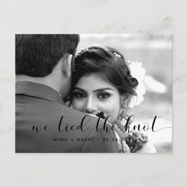 Postal Amarramos el nudo Fotografía de diseño elegante (Anverso)