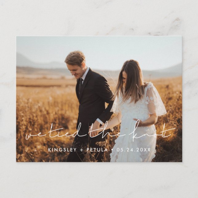 Postal Amarramos la Minimalista foto escrita a mano (Anverso)