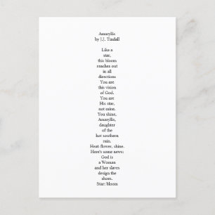 Postal Amaryllis Postcard