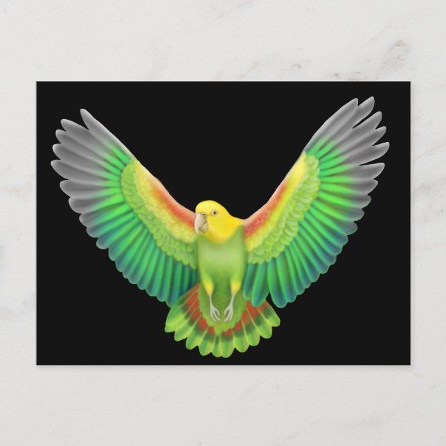 Postal Amazonía con doble cabezal amarillo (Anverso)