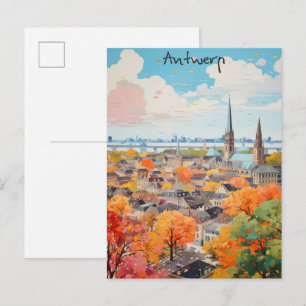 Postal Amberes Bélgica Viajes Ciudad Estética