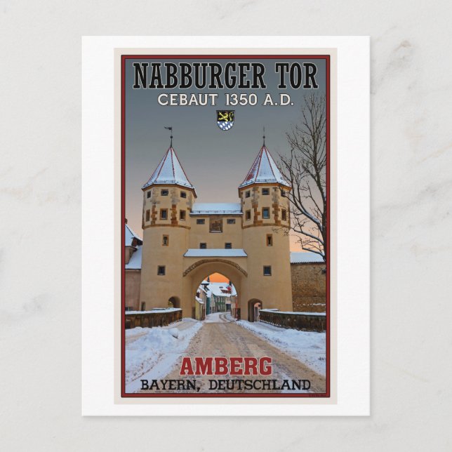 Postal Amberg - Nabburger Tor (Anverso)