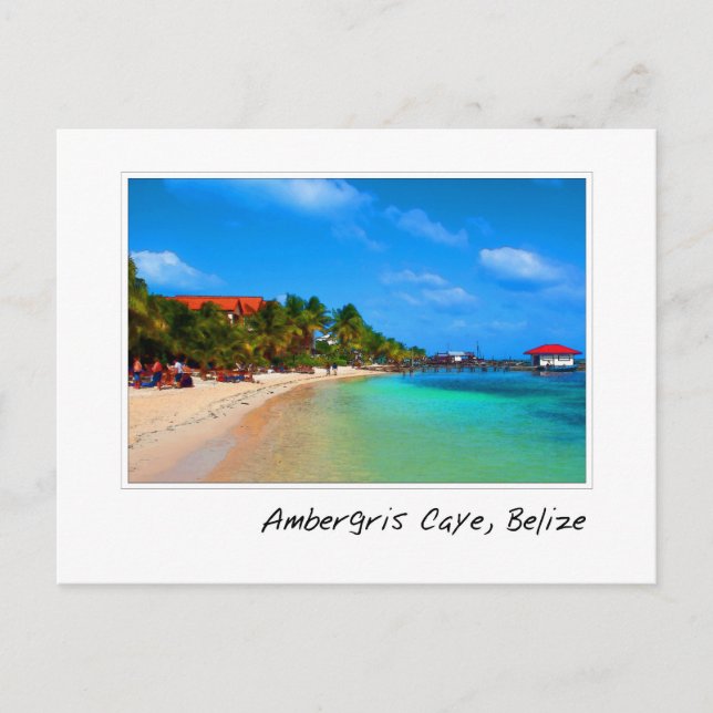 Postal Ambergris Caye Belize Destino de viajes (Anverso)