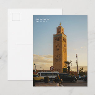 Postal Ambiente de la ciudad de Marrakech Marruecos Escen