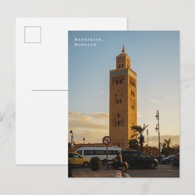 Postal Ambiente de la ciudad de Marrakech Marruecos Escen (Anverso / Reverso)