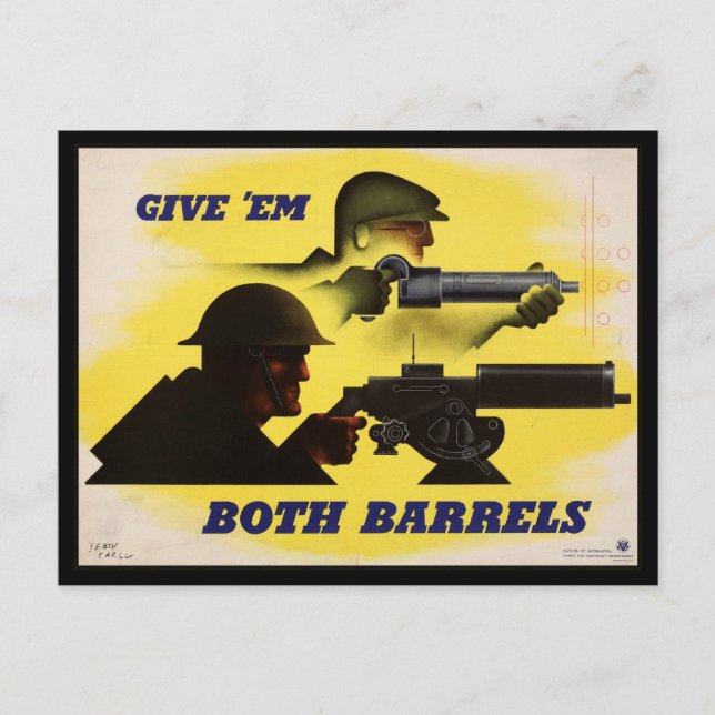 Postal Ambos Barriles, Militar e Industria, Esfuerzo Béli (Anverso)