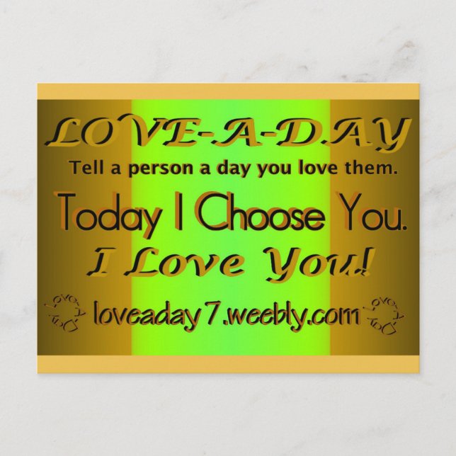 Postal Ame un amarillo Postal-Verde/oscuro del día (Anverso)