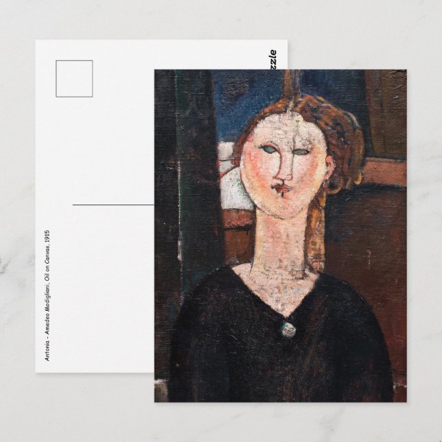 Postal Amedeo Modigliani - Antonia (Anverso / Reverso)