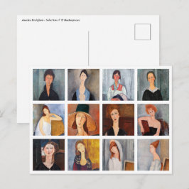 Postal Amedeo Modigliani - Collage de obras maestras