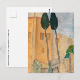 Postal Amedeo Modigliani - Cypreses y casas en Cagnes