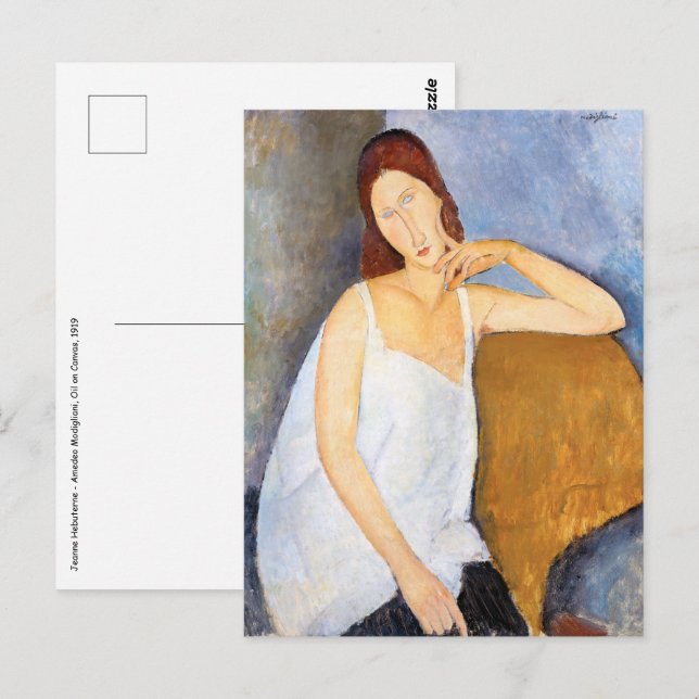 Postal Amedeo Modigliani - Jeanne Hebuterne (Anverso / Reverso)