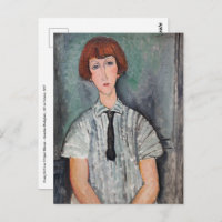 Amedeo Modigliani - joven Chica en una casa a raya