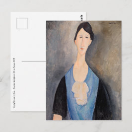 Postal Amedeo Modigliani - Joven mujer azul
