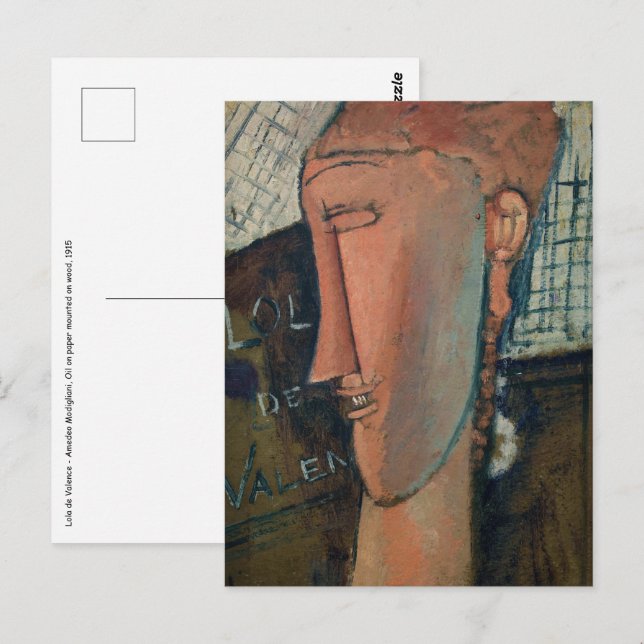 Postal Amedeo Modigliani - Lola de Valence (Anverso / Reverso)
