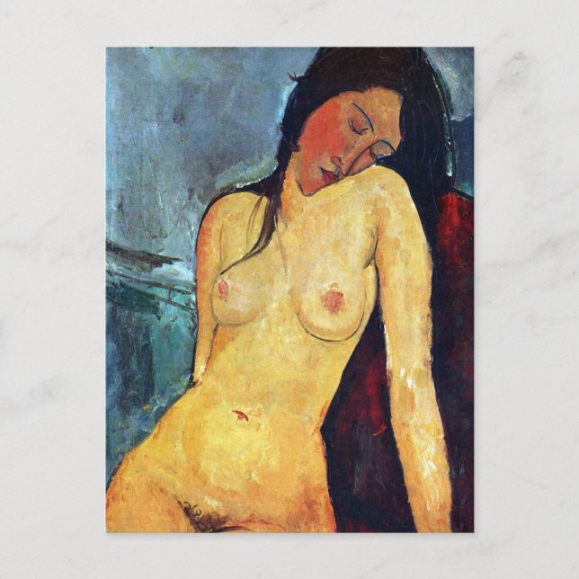 Postal Amedeo Modigliani - Mujer sentada (Anverso)