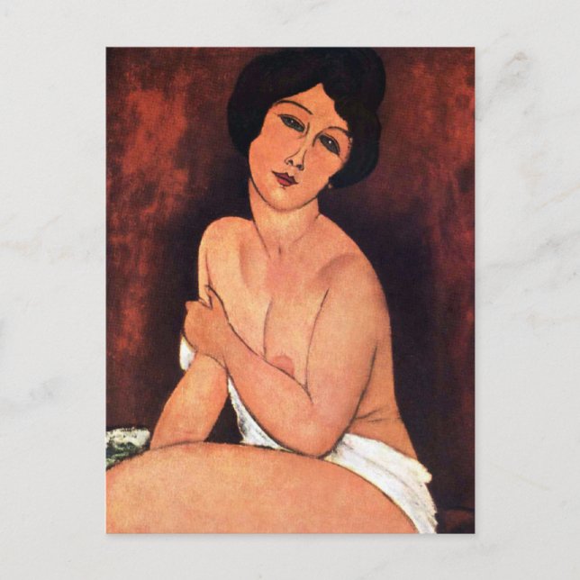 Postal Amedeo Modigliani Mujer Sentada Grande (Anverso)