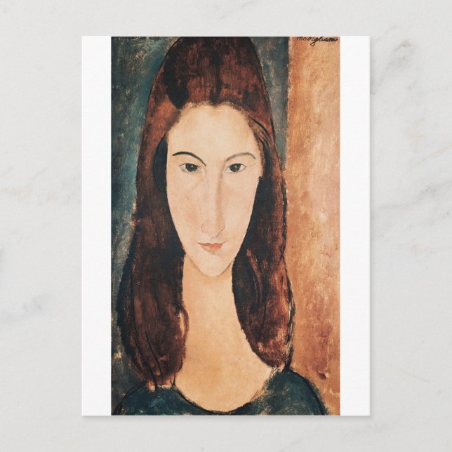 Postal Amedeo Modigliani - Retrato De Un Joven Chica (Anverso)