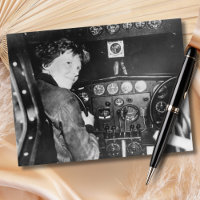 Amelia Earhart Foto en Blanco y Negro Aviación Vin