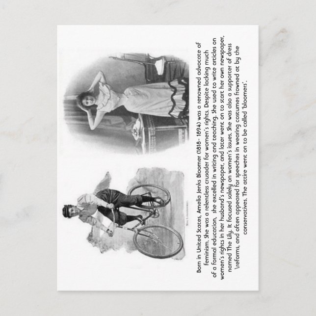 Postal Amelia Jenks Bloomer (Anverso)