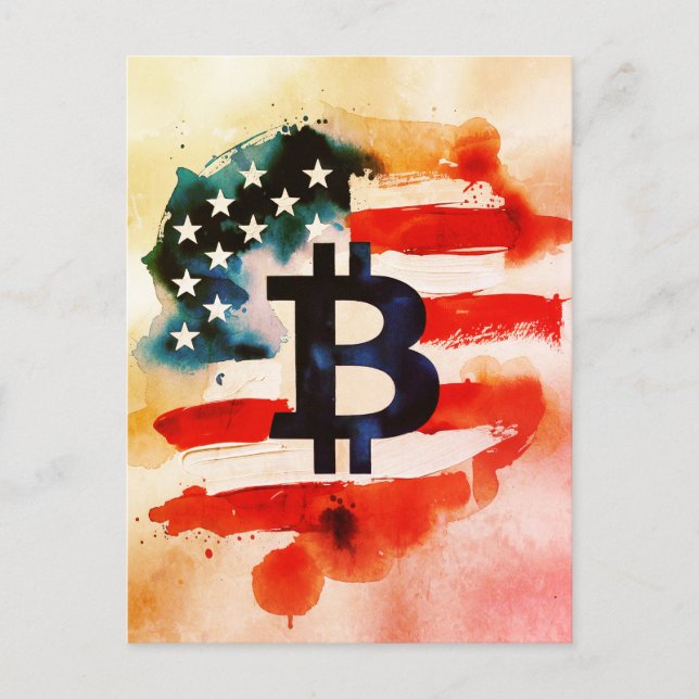 Postal América Bitcoin (Pintura No. 4) (Anverso)