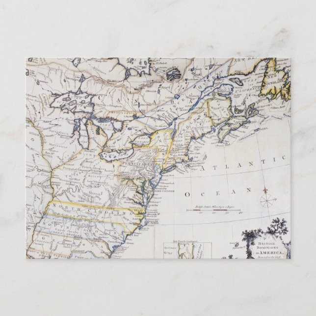Postal AMÉRICA COLONIAL: MAPA, c1770 (Anverso)