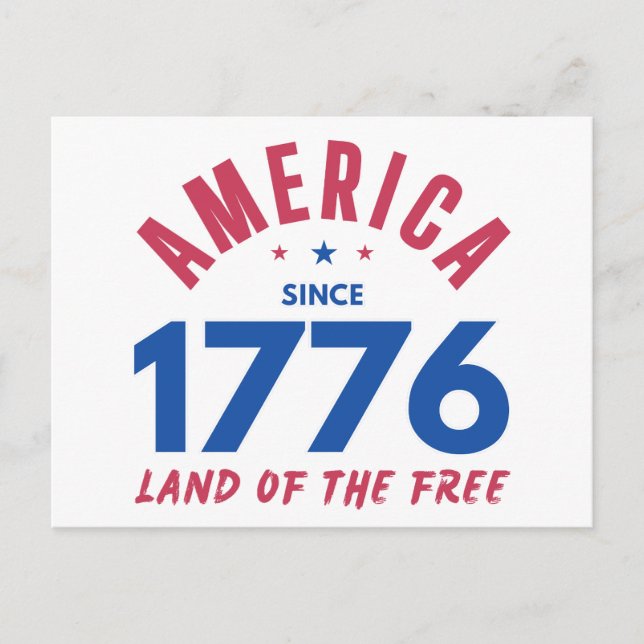 POSTAL AMÉRICA DESDE 1776 TIERRA DE LOS LIBRES  (Anverso)