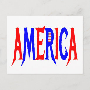 Postal AMERICA EE.UU. Blanco rojo y azul