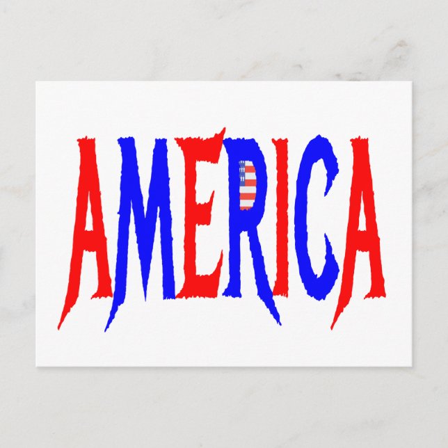 Postal AMERICA EE.UU. Blanco rojo y azul (Anverso)