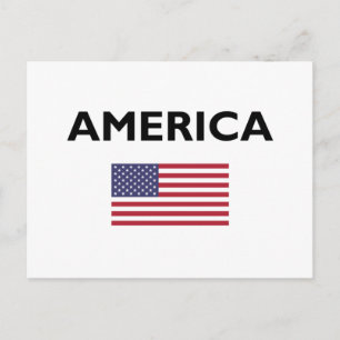 Postal América USA Bandera Americana Color Claro