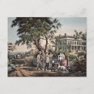 Postal American Country Life - Octubre Por La Tarde, 1855