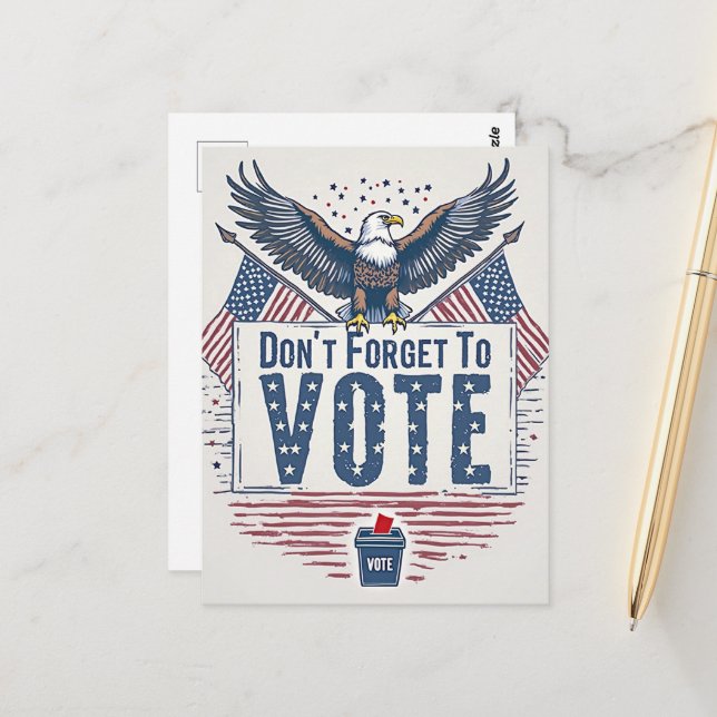 Postal American Eagle Vote Reminder (Anverso/Reverso In Situ)