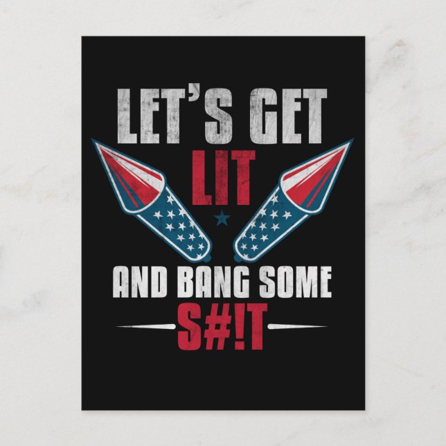 Postal American Flag 4th of July Fireworks Celebration (Anverso)