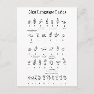Postal American Sign Language Alphabet and Numbers