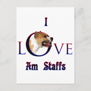 Postal American Staffordshire Terrier I Love