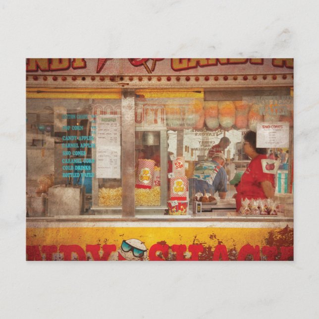 Postal Americana - La cabaña de los dulces (Anverso)