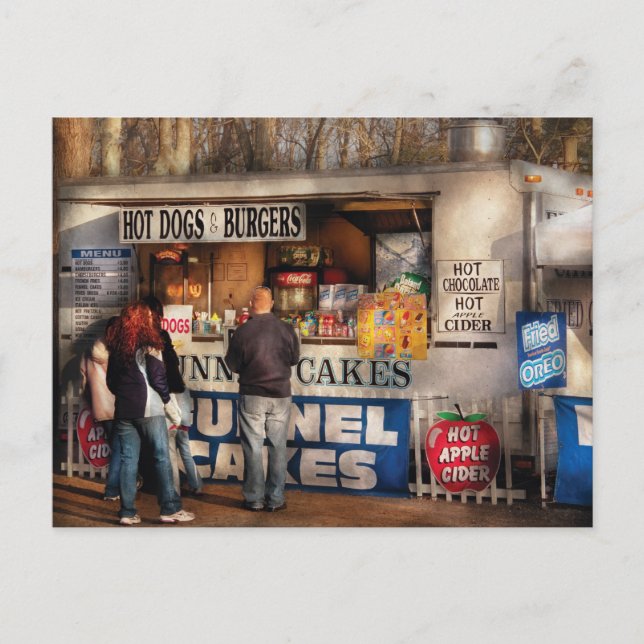 Postal Americana - Perros calientes y tortas de embudo (Anverso)